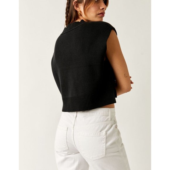NWT FREE PEOPLE Easy Street Vest / Black - Picture 8 of 9